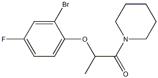 2-(2-bromo-4-fluorophenoxy)-1-(piperidin-1-yl)propan-1-one 结构式