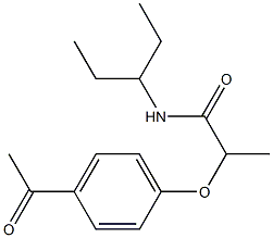 2-(4-acetylphenoxy)-N-(pentan-3-yl)propanamide 结构式