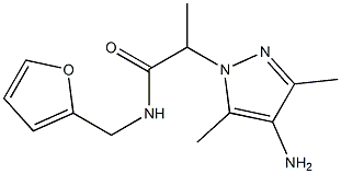 2-(4-amino-3,5-dimethyl-1H-pyrazol-1-yl)-N-(furan-2-ylmethyl)propanamide 结构式