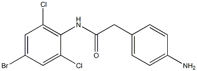 2-(4-aminophenyl)-N-(4-bromo-2,6-dichlorophenyl)acetamide 结构式