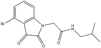 2-(4-bromo-2,3-dioxo-2,3-dihydro-1H-indol-1-yl)-N-(2-methylpropyl)acetamide 结构式