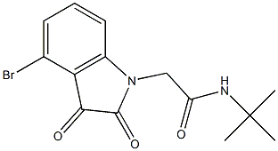 2-(4-bromo-2,3-dioxo-2,3-dihydro-1H-indol-1-yl)-N-tert-butylacetamide 结构式