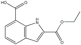 2-(ethoxycarbonyl)-1H-indole-7-carboxylic acid 结构式