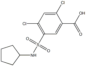 2,4-dichloro-5-(cyclopentylsulfamoyl)benzoic acid 结构式