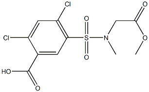 2,4-dichloro-5-[(2-methoxy-2-oxoethyl)(methyl)sulfamoyl]benzoic acid 结构式