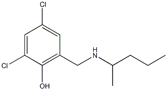 2,4-dichloro-6-[(pentan-2-ylamino)methyl]phenol 结构式