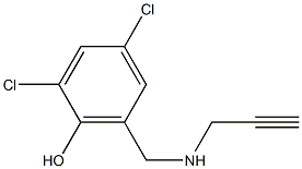 2,4-dichloro-6-[(prop-2-yn-1-ylamino)methyl]phenol 结构式