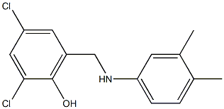 2,4-dichloro-6-{[(3,4-dimethylphenyl)amino]methyl}phenol 结构式