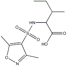 2-[(3,5-dimethyl-1,2-oxazole-4-)sulfonamido]-3-methylpentanoic acid 结构式