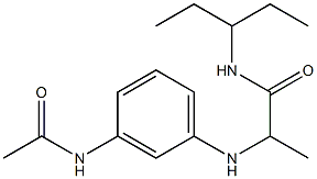 2-[(3-acetamidophenyl)amino]-N-(pentan-3-yl)propanamide 结构式