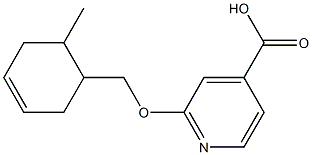 2-[(6-methylcyclohex-3-en-1-yl)methoxy]pyridine-4-carboxylic acid 结构式