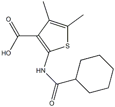 2-[(cyclohexylcarbonyl)amino]-4,5-dimethylthiophene-3-carboxylic acid 结构式