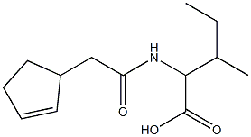 2-[(cyclopent-2-en-1-ylacetyl)amino]-3-methylpentanoic acid 结构式