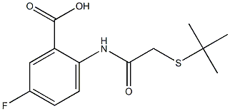 2-[2-(tert-butylsulfanyl)acetamido]-5-fluorobenzoic acid 结构式
