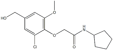 2-[2-chloro-4-(hydroxymethyl)-6-methoxyphenoxy]-N-cyclopentylacetamide 结构式