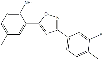 2-[3-(3-fluoro-4-methylphenyl)-1,2,4-oxadiazol-5-yl]-4-methylaniline 结构式