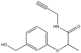 2-[3-(hydroxymethyl)phenoxy]-N-(prop-2-yn-1-yl)propanamide 结构式