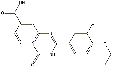 2-[3-methoxy-4-(propan-2-yloxy)phenyl]-4-oxo-3,4-dihydroquinazoline-7-carboxylic acid 结构式