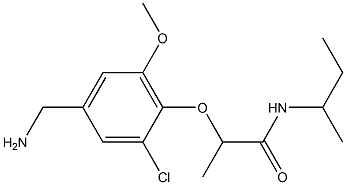 2-[4-(aminomethyl)-2-chloro-6-methoxyphenoxy]-N-(butan-2-yl)propanamide 结构式