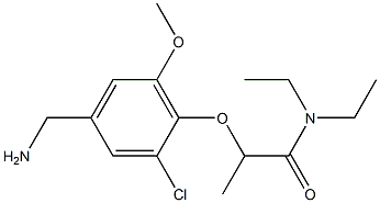 2-[4-(aminomethyl)-2-chloro-6-methoxyphenoxy]-N,N-diethylpropanamide 结构式