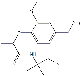 2-[4-(aminomethyl)-2-methoxyphenoxy]-N-(2-methylbutan-2-yl)propanamide 结构式