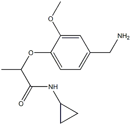 2-[4-(aminomethyl)-2-methoxyphenoxy]-N-cyclopropylpropanamide 结构式