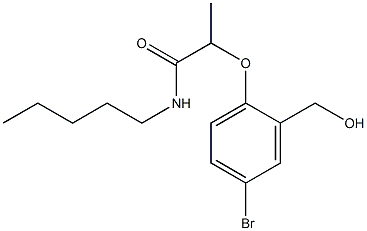 2-[4-bromo-2-(hydroxymethyl)phenoxy]-N-pentylpropanamide 结构式