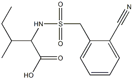 2-{[(2-cyanophenyl)methane]sulfonamido}-3-methylpentanoic acid 结构式