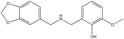 2-{[(2H-1,3-benzodioxol-5-ylmethyl)amino]methyl}-6-methoxyphenol 结构式