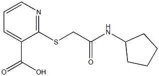 2-{[(cyclopentylcarbamoyl)methyl]sulfanyl}pyridine-3-carboxylic acid 结构式