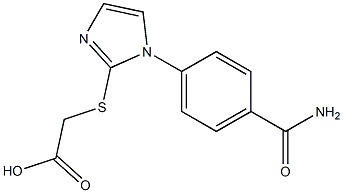 2-{[1-(4-carbamoylphenyl)-1H-imidazol-2-yl]sulfanyl}acetic acid 结构式