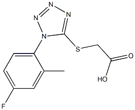 2-{[1-(4-fluoro-2-methylphenyl)-1H-1,2,3,4-tetrazol-5-yl]sulfanyl}acetic acid 结构式