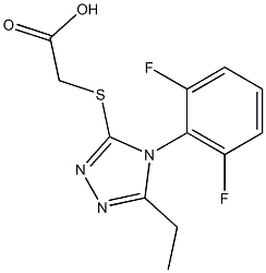 2-{[4-(2,6-difluorophenyl)-5-ethyl-4H-1,2,4-triazol-3-yl]sulfanyl}acetic acid 结构式