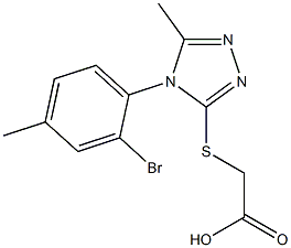 2-{[4-(2-bromo-4-methylphenyl)-5-methyl-4H-1,2,4-triazol-3-yl]sulfanyl}acetic acid 结构式