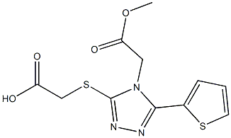 2-{[4-(2-methoxy-2-oxoethyl)-5-(thiophen-2-yl)-4H-1,2,4-triazol-3-yl]sulfanyl}acetic acid 结构式