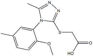 2-{[4-(2-methoxy-5-methylphenyl)-5-methyl-4H-1,2,4-triazol-3-yl]sulfanyl}acetic acid 结构式