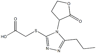2-{[4-(2-oxooxolan-3-yl)-5-propyl-4H-1,2,4-triazol-3-yl]sulfanyl}acetic acid 结构式