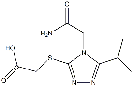 2-{[4-(carbamoylmethyl)-5-(propan-2-yl)-4H-1,2,4-triazol-3-yl]sulfanyl}acetic acid 结构式