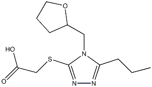 2-{[4-(oxolan-2-ylmethyl)-5-propyl-4H-1,2,4-triazol-3-yl]sulfanyl}acetic acid 结构式