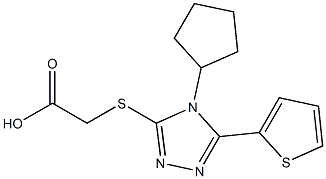 2-{[4-cyclopentyl-5-(thiophen-2-yl)-4H-1,2,4-triazol-3-yl]sulfanyl}acetic acid 结构式