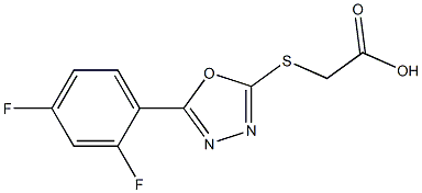 2-{[5-(2,4-difluorophenyl)-1,3,4-oxadiazol-2-yl]sulfanyl}acetic acid 结构式