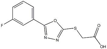 2-{[5-(3-fluorophenyl)-1,3,4-oxadiazol-2-yl]sulfanyl}acetic acid 结构式