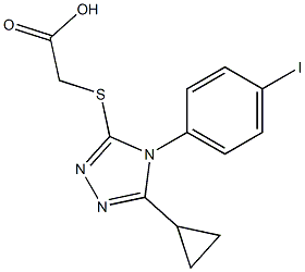 2-{[5-cyclopropyl-4-(4-iodophenyl)-4H-1,2,4-triazol-3-yl]sulfanyl}acetic acid 结构式