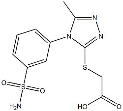 2-{[5-methyl-4-(3-sulfamoylphenyl)-4H-1,2,4-triazol-3-yl]sulfanyl}acetic acid 结构式