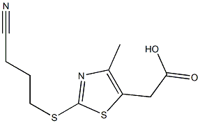 2-{2-[(3-cyanopropyl)sulfanyl]-4-methyl-1,3-thiazol-5-yl}acetic acid 结构式