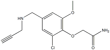 2-{2-chloro-6-methoxy-4-[(prop-2-yn-1-ylamino)methyl]phenoxy}acetamide 结构式