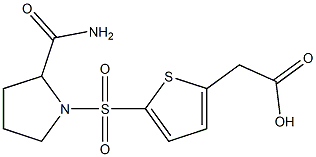 2-{5-[(2-carbamoylpyrrolidine-1-)sulfonyl]thiophen-2-yl}acetic acid 结构式