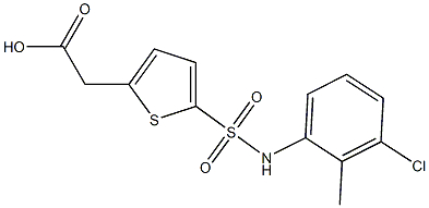 2-{5-[(3-chloro-2-methylphenyl)sulfamoyl]thiophen-2-yl}acetic acid 结构式