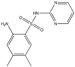 2-amino-4,5-dimethyl-N-(pyrimidin-2-yl)benzene-1-sulfonamide 结构式