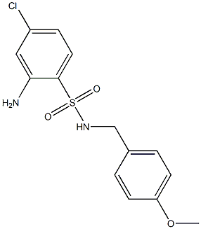 2-amino-4-chloro-N-[(4-methoxyphenyl)methyl]benzene-1-sulfonamide 结构式